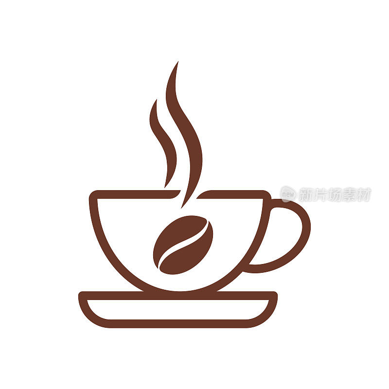 Coffee cup icon vector design illustration. Cup of Coffee icon vector isolated on white background. Simple Coffee Cup design for Logo, web icon, sign and symbol vector illustration template.